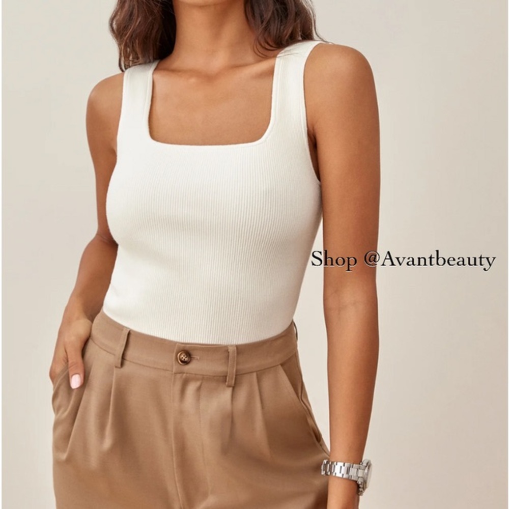 NWT reformation Julia ribbed sweater tank ivory size small